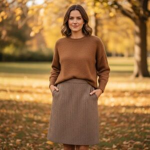 Christian Lacroix Tan A-Line Skirt